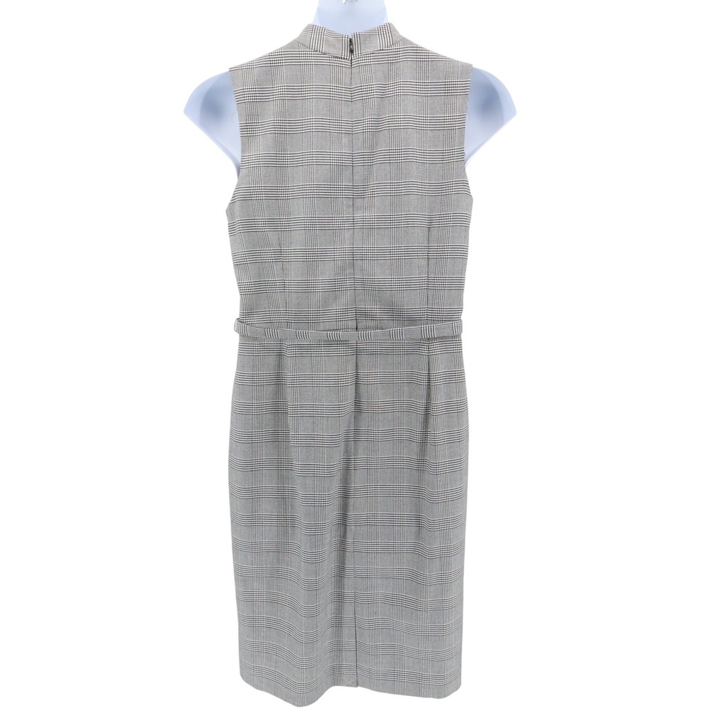 NWT Ann Taylor Glen Plaid Belted Sheath Work Office Dress Gray Size 12 - Picture 3 of 7